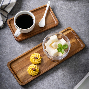 Plato de madera para servir té fruta bandeja decorativa plato de verduras plato de cena para el hogar bandeja de café de <span class=keywords><strong>cocina</strong></span> - Product Image 4