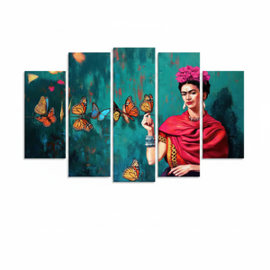 Frida Kahlo Butterfly <b>Canvas</b> Print: Elegant Personalized <b>Wall</b> Art,SET OF 5 <b>CANVAS</b> - Product Image 2
