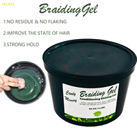 Gel Coiffant 64OZ Ingrédients Purs Brillance et Définition Sans Écaillage Sans Graisse Pour Tresses et Nattes Gel Coiffant Conditionnant et Brillant Fixation Extrême