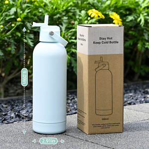 Bouteille de peinture en caoutchouc de 500 ml, en acier inoxydable recyclé 18/8, avec logo personnalisé, sans BPA, étanche, avec couvercle à paille verrouillable - Product Image 5