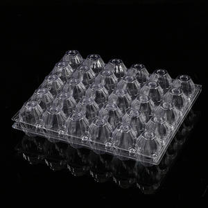 Tek kullanımlık süpermarket kullanımı 30 delik ızgara yumurta paketleme tepsisi şeffaf PET plastik Blister ambalaj kutuları - Product Image 3