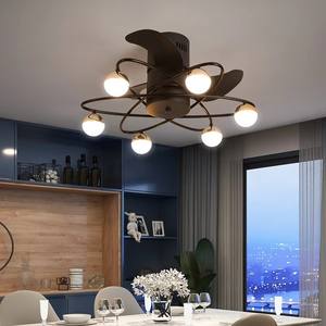 Industrial Style <b>Ceiling</b> <b>Fan</b> for Dining Rooms, Metal Construction, 6-Speed Adjustable LED & DC Motor <b>with</b> <b>Remote</b> & APP <b>Control</b> - Product Image 4