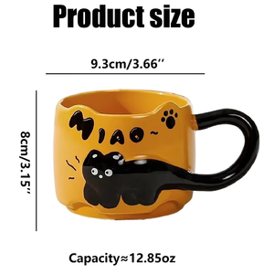 Creative Cartoon Cat Ceramic Coffee <b>Mug</b> Personalized Back School Gift Reusable Funny Zenidoo L-583 Hand Grip Color <b>Box</b> Packaging - Product Image 5