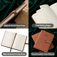 Carnet de notes A5 en cuir PU personnalisé avec logo imprimé, pages lignées, durable, pour étudiants