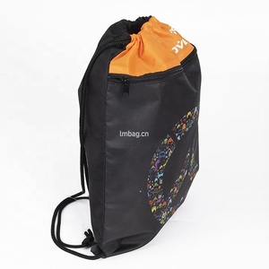 Bolsa de cordón impermeable personalizada con bolsillo, bolsa de cordón Oxford de poliéster 600D - Product Image 4