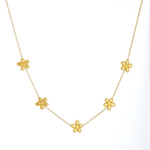 Flower Pendant Jewelry <b>Set</b> Stainless Steel Gold Plated Women's Party Fashion Accessory Chain Necklace <b>Bracelet</b> Earrings - Product Image 5