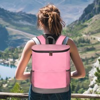 Op maat gemaakte leren lekbestendige geïsoleerde koelrugzak moderne minimalistische stijl grote capaciteit picknick lunch OEM groothandel schoudertas