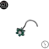 Piercing de nez sans filetage en titane G23 de qualité implant, forme S, bijoux de mode pour femmes, boucles d'oreilles en zircon et diamant