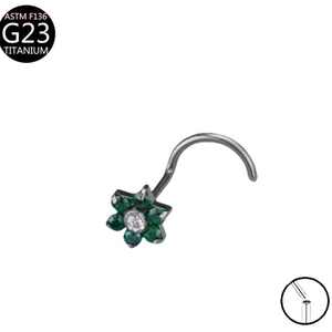 Piercing de nez sans filetage en titane G23 de qualité implant, forme S, bijoux de mode pour femmes, boucles d'oreilles en zircon et diamant - Product Image 4