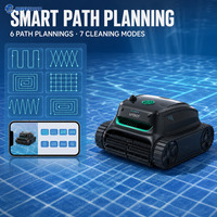 Robot Pembersih Kolam Renang Tanpa Kabel WYBOT S2 90W Motor Tanpa Sikat 180um Filtrasi Ganda Dapat Memanjat Dinding Kontrol APP 7800mAh