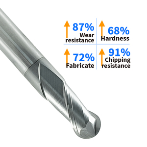 <span class=keywords><strong>DLC</strong></span> revêtement carbure 2 4 cannelures boule fraise en bout pour acier acier inoxydable matrice acier réfractaire alliage - Product Image 3