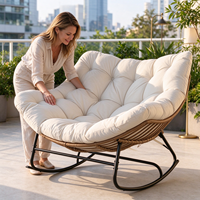Chaise à bascule en forme de nid d'oiseau, nouvelle tendance, vente chaude usine, fauteuil inclinable paresseux à rembourrage épais et doux, pour intérieur, extérieur, balcon, jardin, loisirs