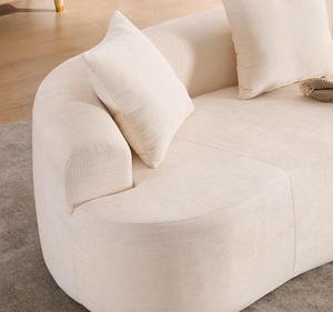 High Density Compressed Vacuum Packed 2 Seater Fabric <b>Foam</b> <b>Sofa</b> Space Saving Curved Moon Design Small Living Apartment Hotel - Product Image 3