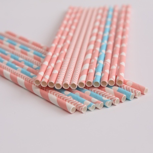 Pajita de papel para beber biodegradable Onda Rosa tira Rosa <span class=keywords><strong>lunares</strong></span> Rosa respetuosa con el medio ambiente - Product Image 3