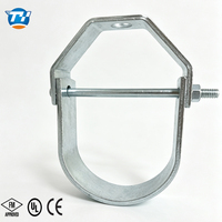 Support de tuyau fixe pour conduite d'incendie, type clevis, pré-galvanisé à chaud, plusieurs tailles disponibles