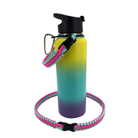 Kit d'accessoires de survie pour bouteille de randonnée et Camping, poignée de bouteille d'eau écologique, bandoulière Durable 550, sangle paracorde