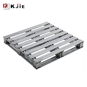 Paleta elevadora de acero galvanizado de rejilla al por mayor, tarjeta de hierro con horquilla de cuatro lados para logística, palé de acero galvanizado - Product Image 1