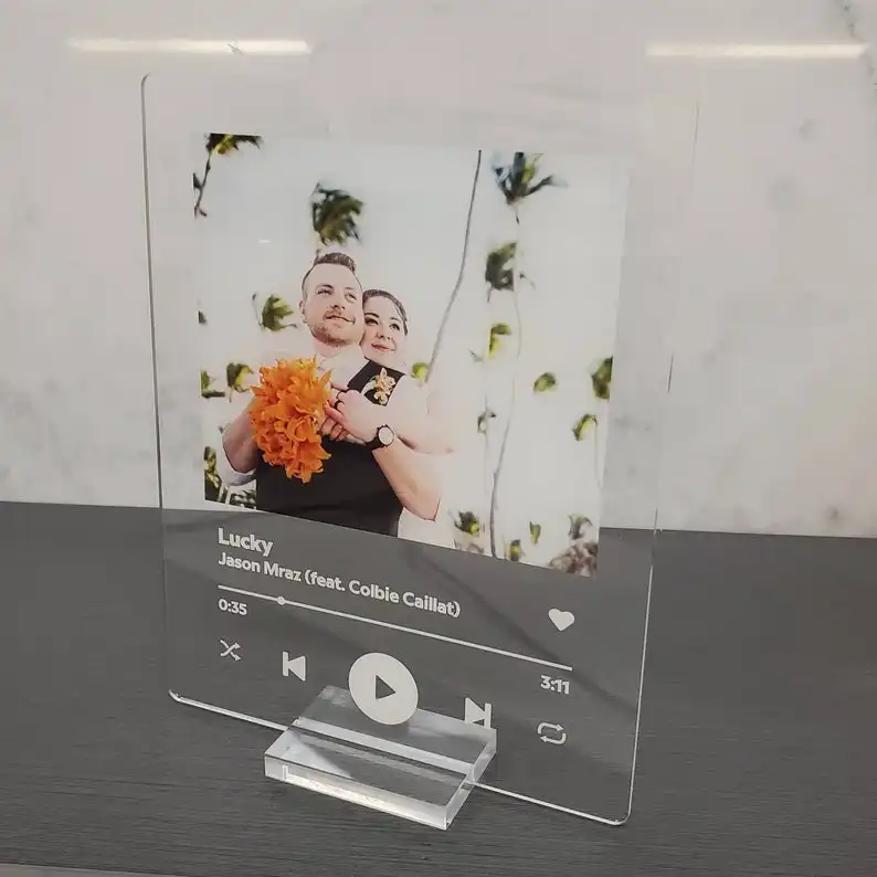 Il mio Album di musica in acrilico trasparente personalizzato firmato regali per l'anniversario fai su ordinazione espositore per matrimoni 3mm musica dolce