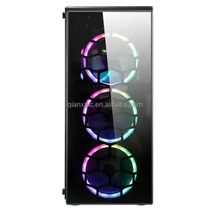 Most Popular Cheap Glass Case Computer Box For Pc With Over 6 RGB Fans Gaming Computer Case