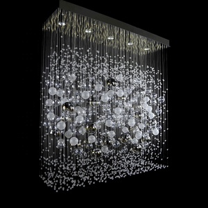 Lámpara colgante de bola de cristal, luz led simple, rectangular, moderna, decorativa - Product Image 4