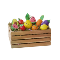 Broodmand van acaciahout met handvatten, antiek gewassen, massief houten fruitmand, ruime rechthoekige dienblad, houten broodmand
