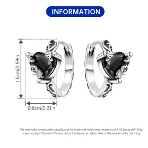 Tengman <b>Black</b> <b>Heart</b> Earrings, Original Niche High-End Earrings, Women's Jewelry - Product Image 2