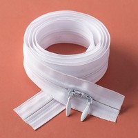 Fermeture éclair invisible double face en nylon pour housses de couette et accessoires de couette, blanc, 1 mètre et 15 mètres de long, textiles de maison