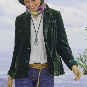 Blazer de Oficina para <span class=keywords><strong>Mujer</strong></span>, Corte Entallado, Elegante, de <span class=keywords><strong>Terciopelo</strong></span>, Cierre de un Botón, Color Sólido, Chaqueta de Traje Casual y Formal con Bolsillos - Product Image 3