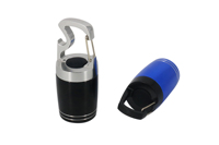 DREAMS'LIGHT IP44 Lampe torche LED en alliage d'aluminium avec ouvre-bouteille et mousqueton, 2 piles CR2032, autonomie de 4 heures