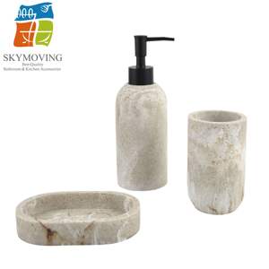 Skymoving Nuovo <span class=keywords><strong>Set</strong></span> da <span class=keywords><strong>Bagno</strong></span> di Lusso in Resina Effetto <span class=keywords><strong>Marmo</strong></span> da 3 Pezzi, Design Elegante e Personalizzato, <span class=keywords><strong>Accessori</strong></span> da <span class=keywords><strong>Bagno</strong></span> in Poliresina Marmorizzata per la Casa - Product Image 6