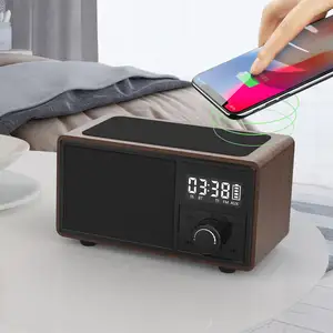 Fabrika fiyat Subwoofer saat Alarm radyo bluetooth hoparlör kablosuz şarj ile