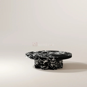 Set di Tavolini da Caffè Rotondi in Marmo di Lusso Moderno Nordico, Marmo Verde Onice per Soggiorno, Hotel, Camera da Letto, Arredamento Casa - Product Image 5