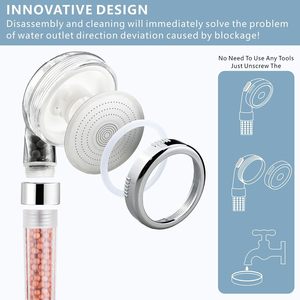 Hand <b>Shower</b> Rainfall Handheld <b>Shower</b> Head with Ionic Filter Stone <b>System</b> for Bathroom Faucet Accessories - Product Image 2