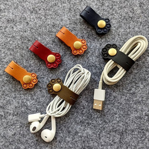 Cute cat paw <b>cable</b> winder, earphone <b>cable</b> and data <b>cable</b> organizer, leather buckle portable <b>cable</b> winder, leather <b>cable</b> tie. - Product Image 1