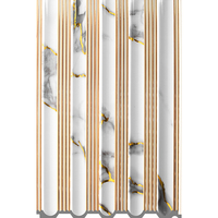 Nouveau panneau mural en PS ondulé à veines dorées marbrées, longueur personnalisée, imperméable, facile à installer, pour la décoration murale intérieure