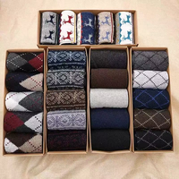 CMAX Vente en gros Hiver Meilleures ventes Coffret cadeau mode Chaussettes pour hommes en imitation laine épaissies chaudes thermiques mi-mollet pour affaires