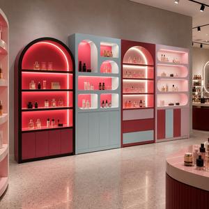 Kommerzieller Einzelhandels-All-in-One-Shop Gebürstete Vitrine Ladendesign-Service Make-up-Boutique Ausstellungsvitrine - Product Image 2