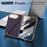 Étui de téléphone pliable transparent anti-rayures en verre trempé de luxe pour iPhone Duo avec stylet, fin et mince, placage PC, protection contre les chocs