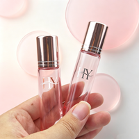 Flacon à bille en verre rose doré de 5 ml et 10 ml avec bouchon rond, emballage cosmétique, flacon à bille en acier inoxydable pour parfum et huile essentielle, rose