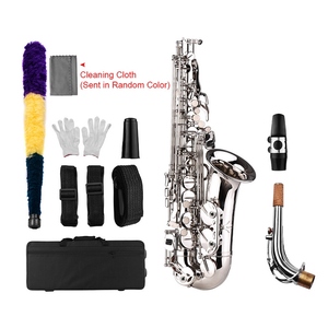Saxophone <span class=keywords><strong>Sax</strong></span> <span class=keywords><strong>Eb</strong></span> Be Alto E Plat Laiton Sculpté Motif sur Surface Embouchure en Plastique Exquis avec des Gants - Product Image 3