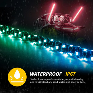 Lampe LED fouet télécommandée, antenne lumineuse colorée, lampe universelle pour drapeau, pour SUV, ATV, UTV, RZR - Product Image 3