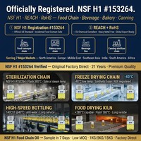 Huile de chaîne de qualité alimentaire NSF H1 153264 140CST Flash 380C -40C 280C pour convoyeurs alimentaires, fours de boulangerie, pasteurisateurs de boissons et de conserves REACH RoHS