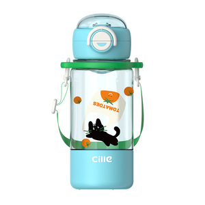 Bouteille d'eau portable en Tritan de type <span class=keywords><strong>paille</strong></span> Hilo pour hommes, femmes, étudiants et enfants – Double ouverture pour boire – Idéale pour l'été et le sport - Product Image 5