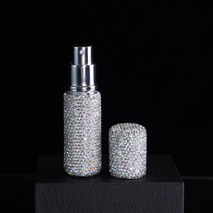Flacone di Profumo Cilindrico con Diamanti e Decalcomania Effetto Ghiaccio, Spray Sottovuoto 10ml, Mini Dispenser <span class=keywords><strong>da</strong></span> Viaggio per Makeup - Product Image 4