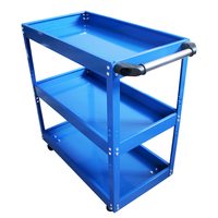 Servante d'Atelier Mécanique à 3 Étages, Chariot à Outils Professionnel sur Roues, Établi de Garage, Rangement d'Accessoires et d'Outils pour Véhicules
