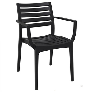 Chaise de salle à manger moderne noire chaise de patio empilable en <span class=keywords><strong>plastique</strong></span> durable pour l'extérieur café restaurant espace jardin chaise de salle à manger design - Product Image 5