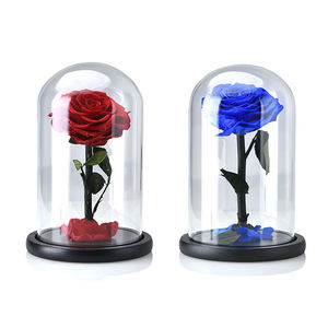 Modern Waterproof Glass <b>Display</b> <b>Case</b> Artificial Rose Custom Gift for Valentine Mother's Day - Product Image 4