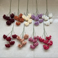 Dekorasi langit-langit gedung pernikahan bunga sutra Hydrangea Candy 5 kepala, acara pengantin, buatan tangan setengah, grosir bunga buatan dari China