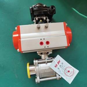 Vanne à boisseau sphérique pneumatique Dongqi en acier inoxydable 304 à installation rapide Q681F-16P, vanne d'arrêt d'urgence à collier, trois pièces - Product Image 2