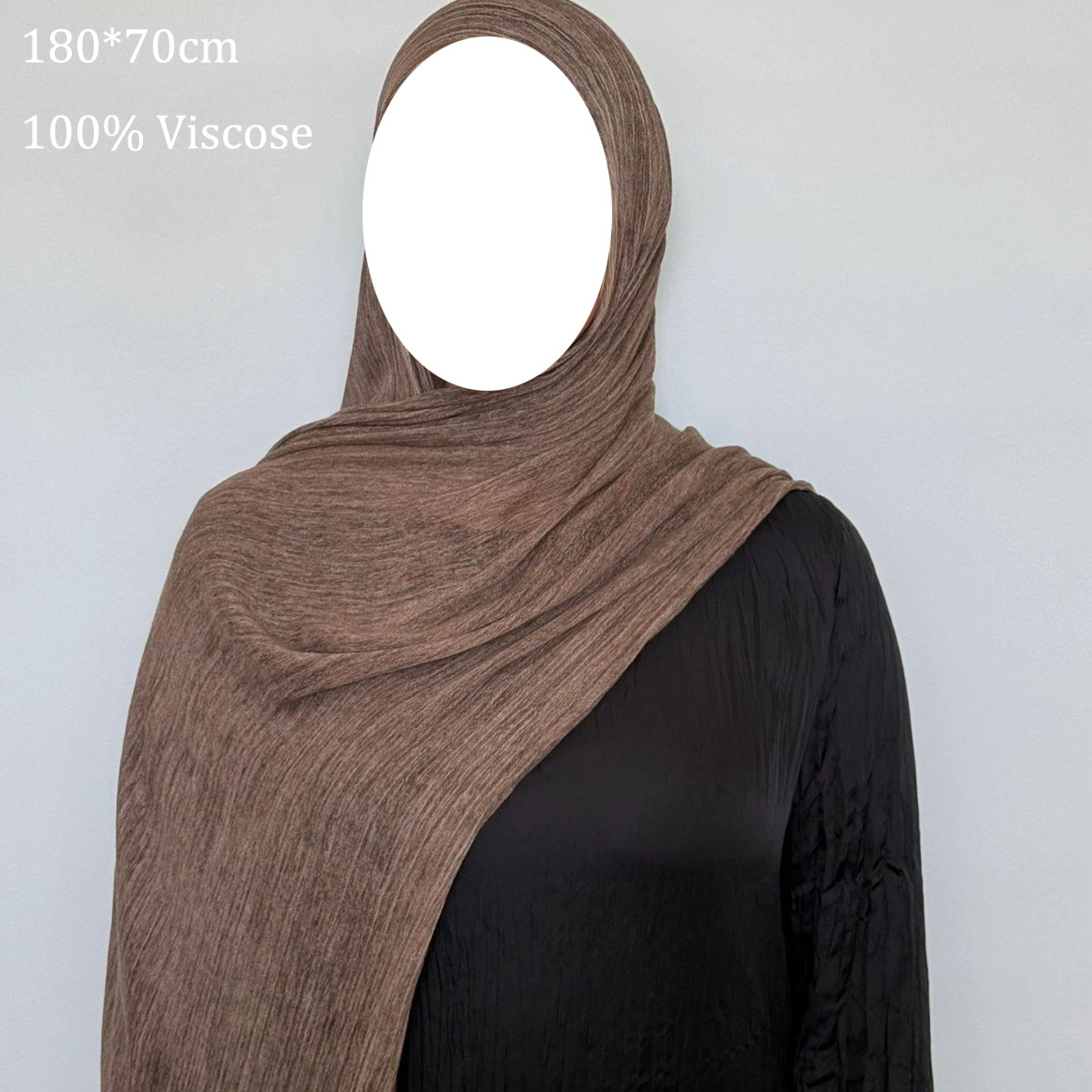 100% Viscose Wrinkle Hijab Scarf with Baby Stitching 180*70 Eid Ramadan for Muslim Women Islamic Wholesale Pleated Shawl Hijab